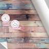Papel de Parede Auto Adesivo Efeito Madeira Clara Demolição Colorida Lavavel Quarto Sala 6m - 3