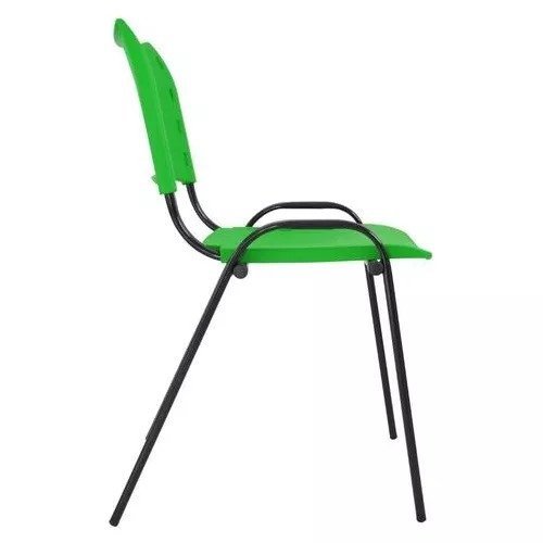 Kit Com 6 Cadeiras Iso Para Escola Escritório Comércio Verde Base Preta - 3