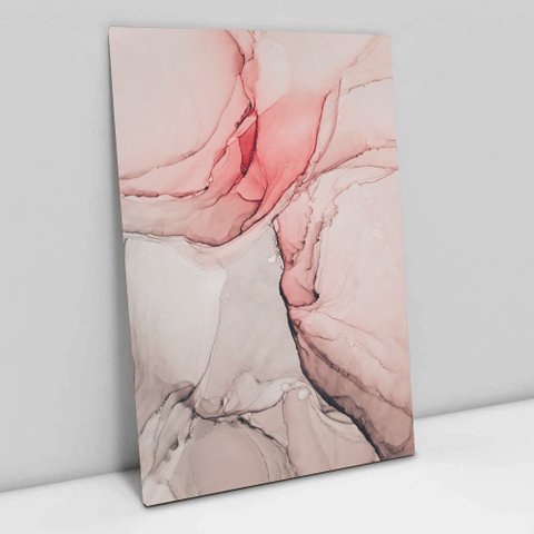 Quadro Decorativo em Canvas Abstrato Aquarela Rose TaColado Borda Infinita 90 x 60cm