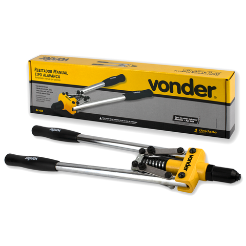Rebitador Manual Rebitadeira Tipo Alavanca Vonder RA 450 Com 3 Bicos Para Rebite De Alumínio E Aço I