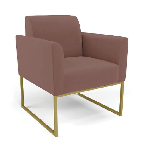 Poltrona Base Industrial Dourado Marisa Veludo D03 - D?rossi