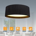 Ver imagem 2 de Plafon Redondo Madeira Preto 40cm - Preto