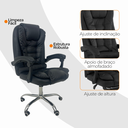 Ver imagem 5 de Cadeira de Escritório Presidente Reclinável Ergonômica - Preto