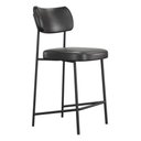 Ver imagem 6 de Kit 04 Banquetas Médias para Cozinha Lila Estofada com Encosto Couríssimo Preto - Desk Design