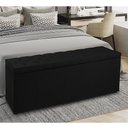 Ver imagem 1 de Recamier Baú 1,95m Madrid Suede Preto Dal Poz Estofados