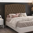 Ver imagem 2 de Cabeceira Greta Para Cama Box King 195 cm Suede Marrom - D’Rossi