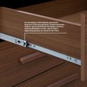Ver mais imagens de Guarda-Roupa 3 Portas de Correr 9 Gavetas com Espelho MDF Castanho Meridian Gold