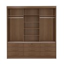 Ver imagem 4 de Guarda-Roupa 3 Portas de Correr 9 Gavetas com Espelho MDF Castanho Meridian Gold
