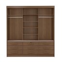 Ver imagem 2 de Guarda-Roupa 3 Portas de Correr 9 Gavetas com Espelho MDF Castanho Meridian Gold