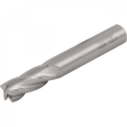 Fresa de topo em aço rápido com 4 cortes DIN 844A 120 mm Vonder