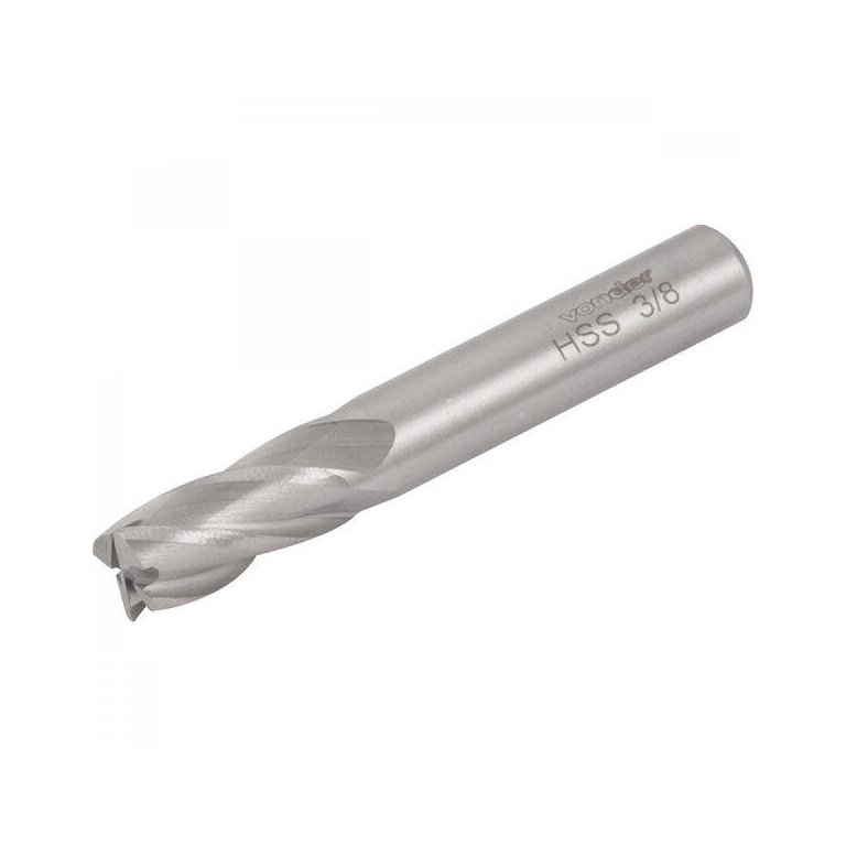 Fresa de topo em aço rápido com 4 cortes 3/8" Vonder