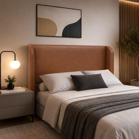 Cabeceira Estofada Ideal para Cama de King 190cm - Avelã Camel