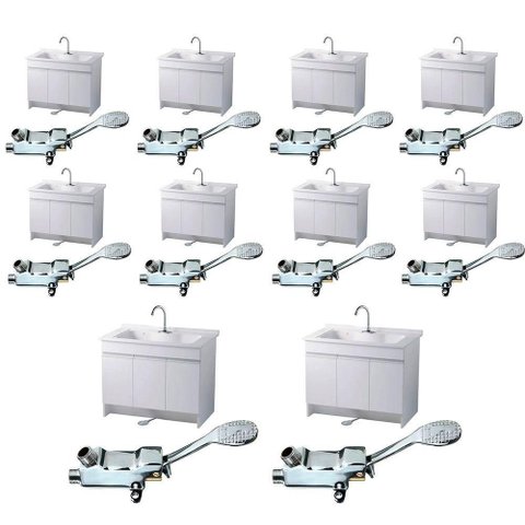 Torneira Valvula Pedal sem Maos Kit 10 Uni Acionamento Pes Hospital Clinica Laboratorio Banheiro