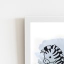 Ver imagem 2 de Zebra Desenho Animal Infantil Quadro Moldura Branca 60x40cm