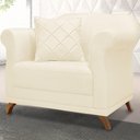 Ver imagem 5 de Poltrona Decorativa Retro Polo com Almofada Linho Perola Ezz Perola