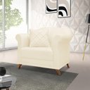 Ver imagem 4 de Poltrona Decorativa Retro Polo com Almofada Linho Perola Ezz Perola