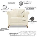 Ver mais imagens de Poltrona Decorativa Retro Polo com Almofada Linho Perola Ezz Perola