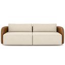 Ver imagem 4 de Sofá 3 Lugares Sala Living Orgânico 240cm Oregon K01 Couríssimo Whisky Veludo Bege - Lyam Decor