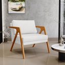 Ver imagem 2 de Kit 04 Poltrona Decorativa Para Sala Pietra Estrutura De Madeira L02 Corano Branco - Lyam Decor