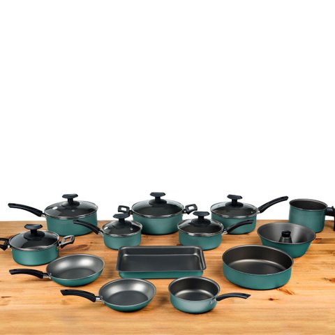 Conjunto Panelas 13 Peças Teflon Antiaderente Turquesa