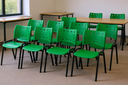 Ver imagem 1 de Kit 8 Cadeiras Iso Fixa Empilhável Escola Igreja Salão:verde