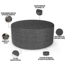 Ver imagem 4 de Kit Puff Redondo Lola e Puff Recamier Orgânico Orbit W01 Linho Cinza Escuro - Lyam Decor