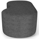 Ver imagem 2 de Kit Puff Redondo Lola e Puff Recamier Orgânico Orbit W01 Linho Cinza Escuro - Lyam Decor