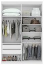 Ver imagem 3 de Guarda-roupas 4 Portas 2 Gavetas 100% Mdf Alonzo sem Espelho e com Pés - Lopas Branco