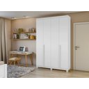 Ver imagem 2 de Guarda-roupas 4 Portas 2 Gavetas 100% Mdf Alonzo sem Espelho e com Pés - Lopas Branco