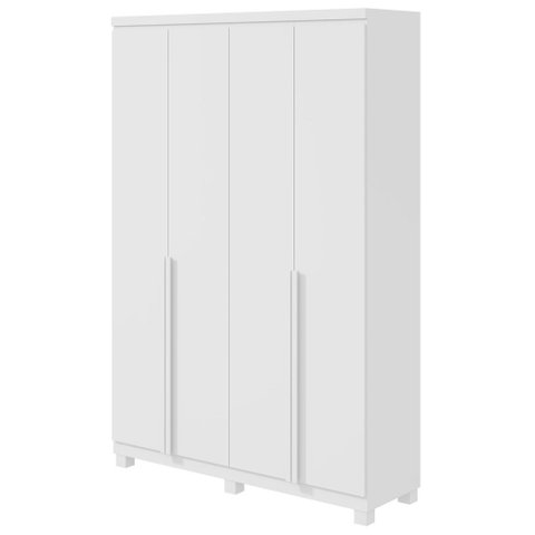 Guarda-roupas 4 Portas 2 Gavetas 100% Mdf Alonzo sem Espelho e com Pés - Lopas Branco