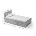 Ver imagem 4 de Cama Solteiro 03 Gavetas - Madeira Maciça Cinza