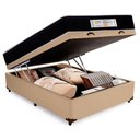 Ver imagem 6 de Cama Box Baú Casal Sintético + Colchão Molas Ensacadas Sereneprime Sonnolux 138x188x69 Bege