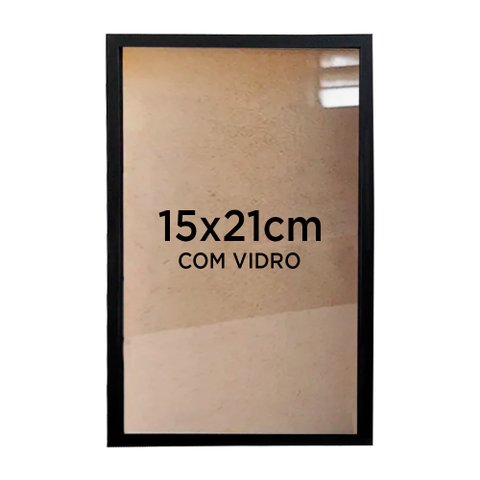 Moldura Quadro Caixa 3cm 15x21cm Foto Poster Ilustração com Vidro - Várias Cores Tacolado Moldura Ca