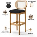Ver imagem 4 de Kit 02 Banquetas Altas Para Cozinha Bancada Sala Tela Betta Fixa L02 Bouclê Preto - Lyam Lyam Decor