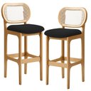 Ver imagem 1 de Kit 02 Banquetas Altas Para Cozinha Bancada Sala Tela Betta Fixa L02 Bouclê Preto - Lyam Lyam Decor