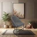 Ver imagem 5 de Kit 02 Cadeiras Poltrona de Jantar Bela Suede Grafite Base Metálica Industrial Preto - Pallazio