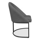 Ver imagem 3 de Kit 02 Cadeiras Poltrona de Jantar Bela Suede Grafite Base Metálica Industrial Preto - Pallazio