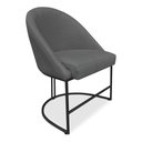 Ver imagem 4 de Kit 02 Cadeiras Poltrona de Jantar Bela Suede Grafite Base Metálica Industrial Preto - Pallazio