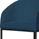 Ver imagem 4 de Poltrona Banqueta Decorativa Luxo Mia Suede Base Metal Preta - Estopar Poltrona Mia Suede Azul Royal