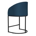 Ver imagem 3 de Poltrona Banqueta Decorativa Luxo Mia Suede Base Metal Preta - Estopar Poltrona Mia Suede Azul Royal