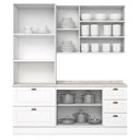 Ver imagem 3 de Cozinha Modulada Americana 3 Peças com Torre Quente 2 Fornos Branco/Calcare - Móveis Henn Branco/