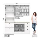 Ver imagem 4 de Cozinha Modulada Americana 3 Peças com Torre Quente 2 Fornos Branco/Calcare - Móveis Henn Branco/