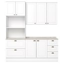 Ver imagem 1 de Cozinha Modulada Americana 3 Peças com Torre Quente 2 Fornos Branco/Calcare - Móveis Henn Branco/