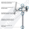 Ducha Higiênica com Registro Derivação 2 Saídas 1/4 Volta Metal Gatilho Luxo Abs Flexível 1,20M C67 - 3