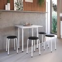 Ver imagem 1 de Conjunto Mesa de Jantar Dobrável com 4 Banquetas Multimóveis Cr50267 Branco/preto
