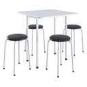Ver imagem 2 de Conjunto Mesa de Jantar Dobrável com 4 Banquetas Multimóveis Cr50267 Branco/preto
