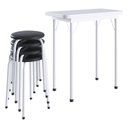 Ver imagem 4 de Conjunto Mesa de Jantar Dobrável com 4 Banquetas Multimóveis Cr50267 Branco/preto