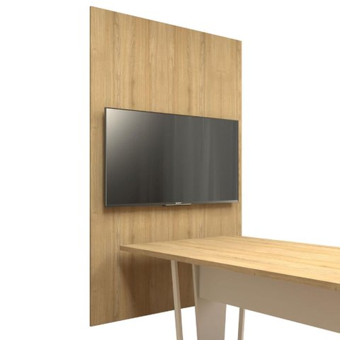 Painel de Tv P/ Sala de Reunião 195cm X 120cm Mac F5 Office Cor:macadâmia