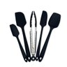 Kit 5 Espátulas com Pegador de Silicone para Cozinha Cor:preto - 1