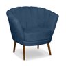 Poltrona Pétala Flor Decorativa Suede  Azul marinho - 1